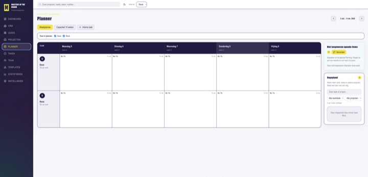 Capaciteitsplanner van ons projectmanagementplatform