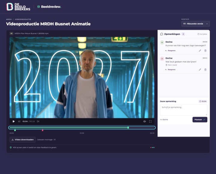 Klantweergave van de Beeldreview feedbacktool