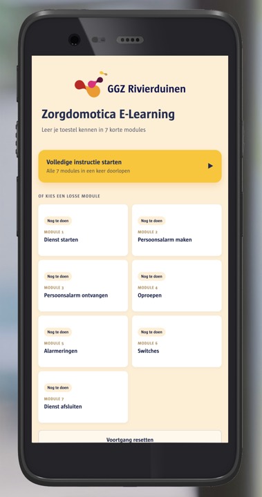 Moduleoverzicht van de Rivierduinen leeromgeving